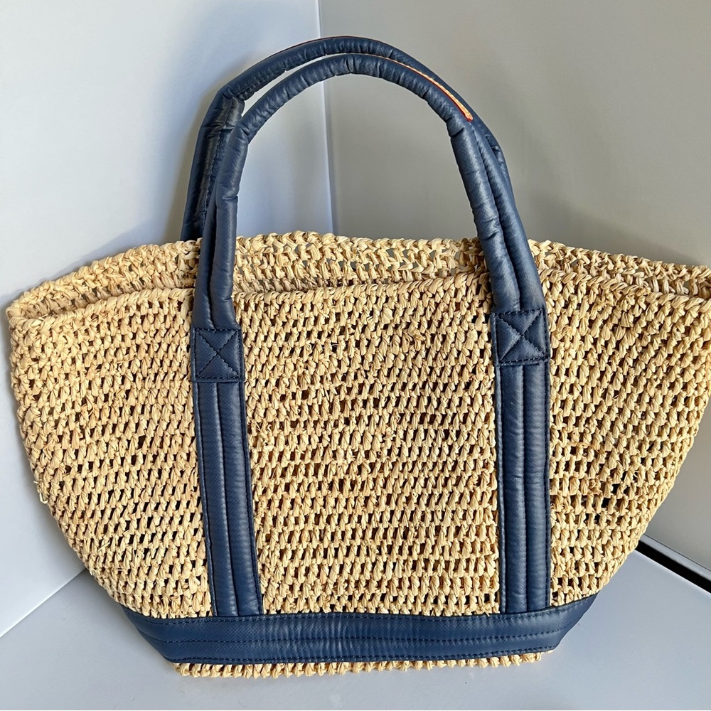 MZ WALLACE Tote Raffia | Navy NWOT - Picture 7 of 10